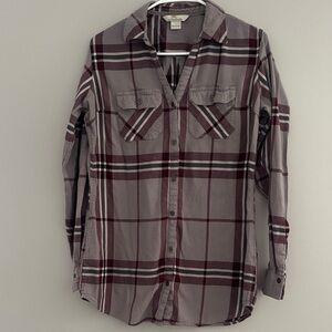 Women’s Mauve Plaid Button-Down Shirt